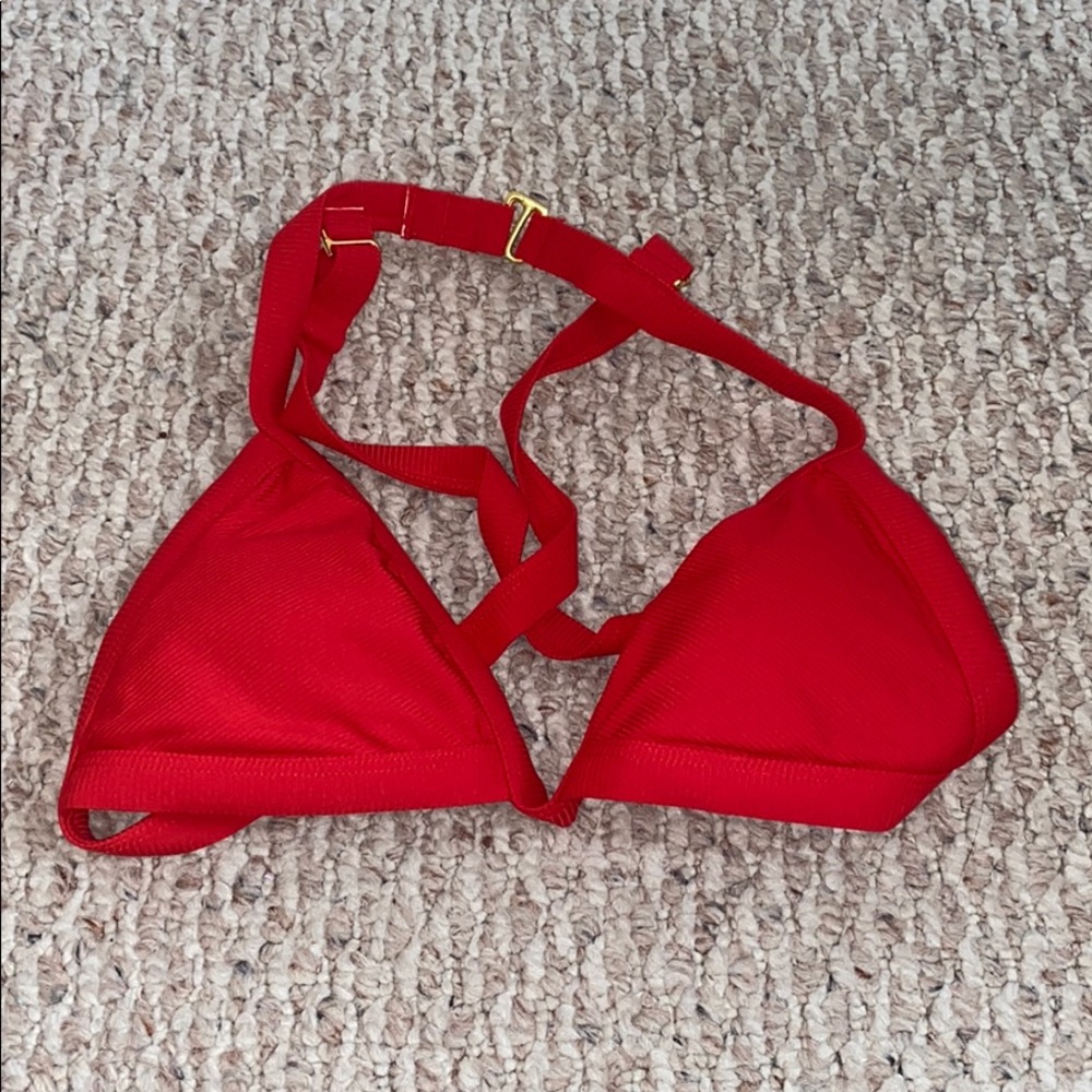 Red Triangle Bikini Top